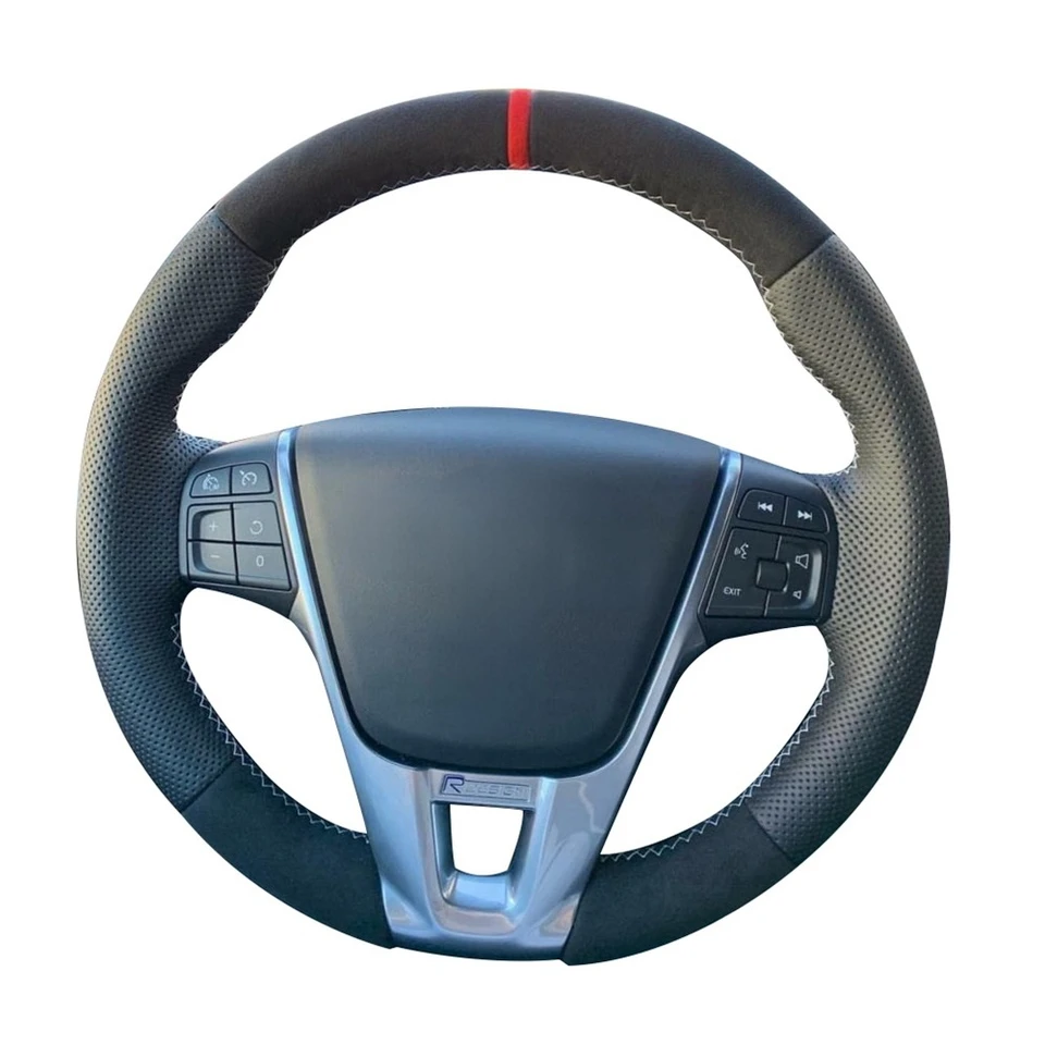 Volvo Xc60 s60 v40 v60 s40 2011-2017用の本物の革製ステアリング