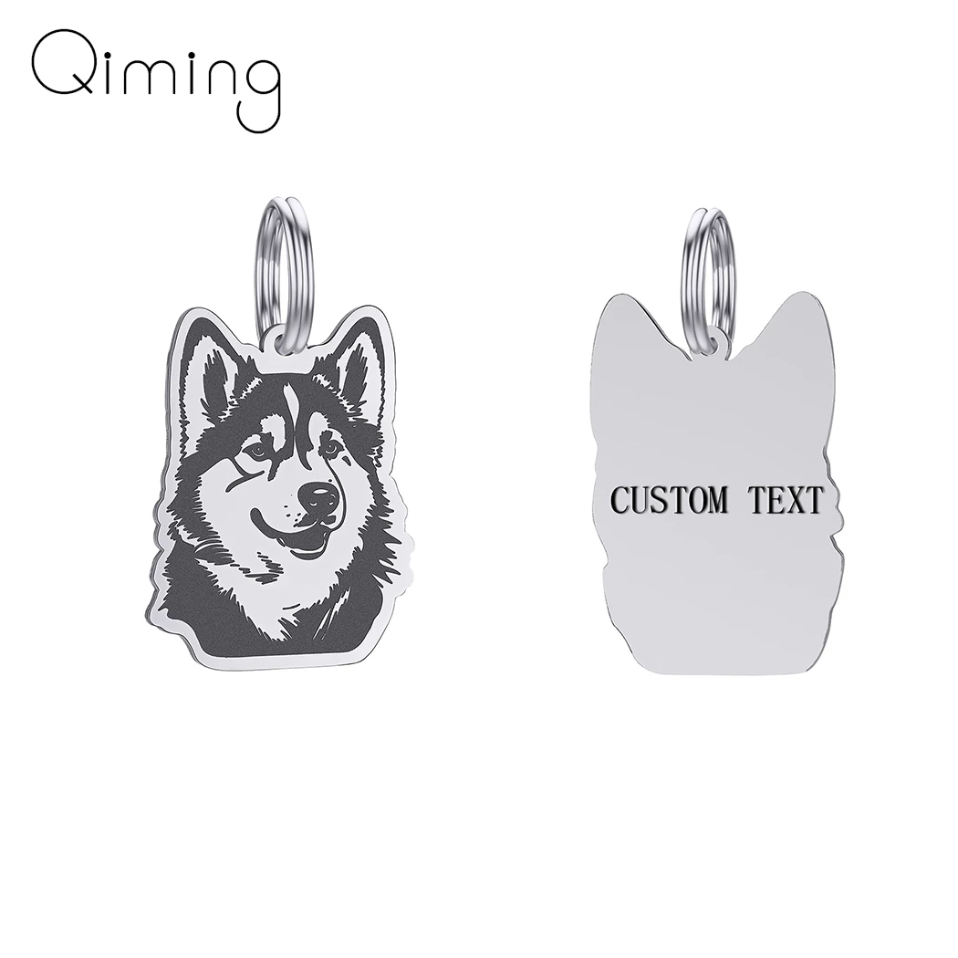 

Именная бирка для собак из нержавеющей стали на заказ, Аляска, маламут, именная бирка для домашних животных, персонализированные бирки для собак, бирки от потери, подвесной ошейник для домашних животных