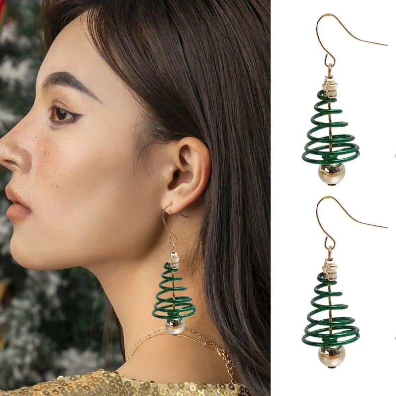

Креативные висячие серьги в виде рождественской елки для женщин и девочек, модные милые серьги, рождественские серьги, украшения для рождественской вечеринки, подарки