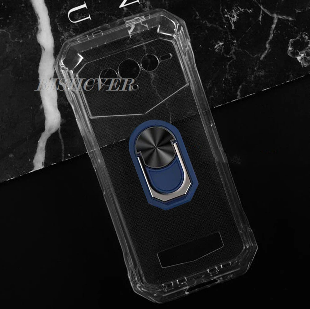 Rugged 6.58 Back Ring Holder Phone Case with TPU Soft Silicone Cover