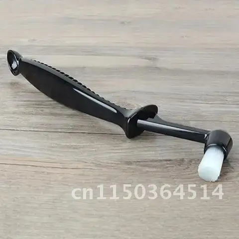 더블 헤드 화상 방지 핸들 커피 머신 청소 브러시 스푼, 에스프레소 커피 메이커 클리너 브러시