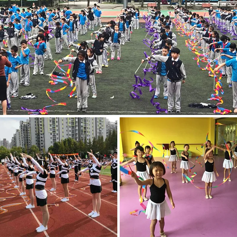 Gymnastics Ribbon 2/4/6 Meters Gymnastics Colorful Ribbons for Ballet Dancing Twirling Training