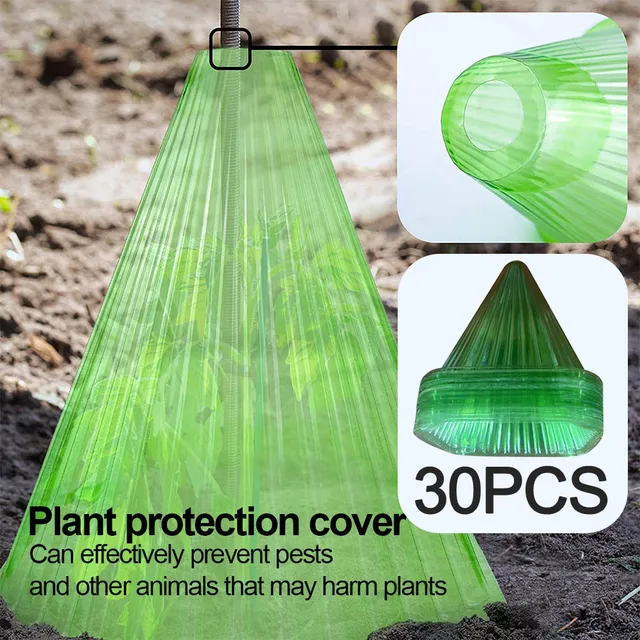 10-30 Db Kerti Növények Magok Csírázási Fagyvédelem Lefedi Az Időjárásálló Kalapokat, Újrahasznosítható Növényi Kalapok Védelme A Csigák Ellen