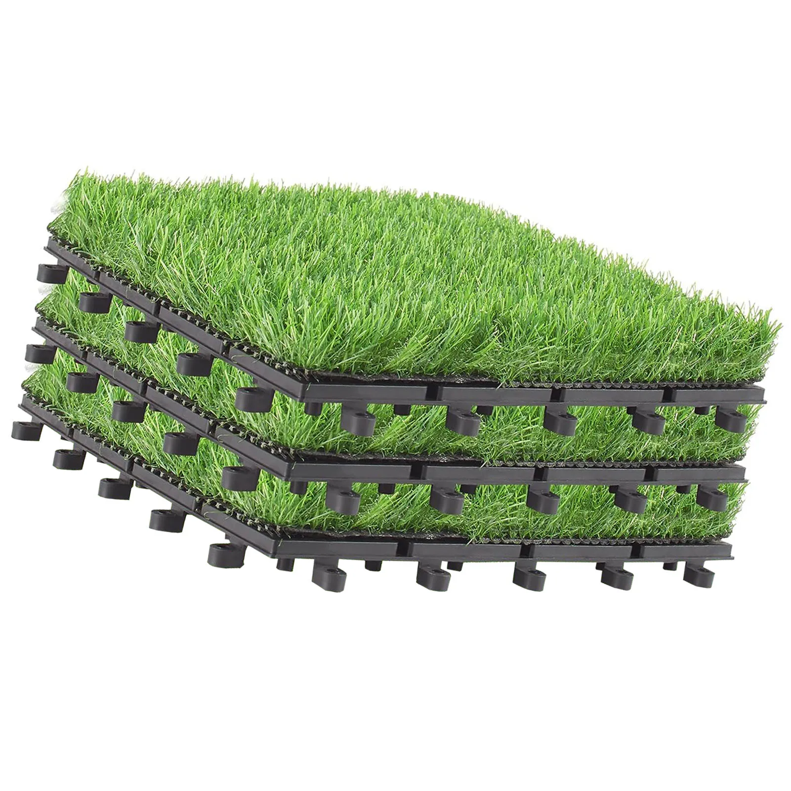 

3 Pcs Garden Artificial Grass Tiles Easy Installation Long Lasting Fake Turf for Landscaping Deck Backyard xobw