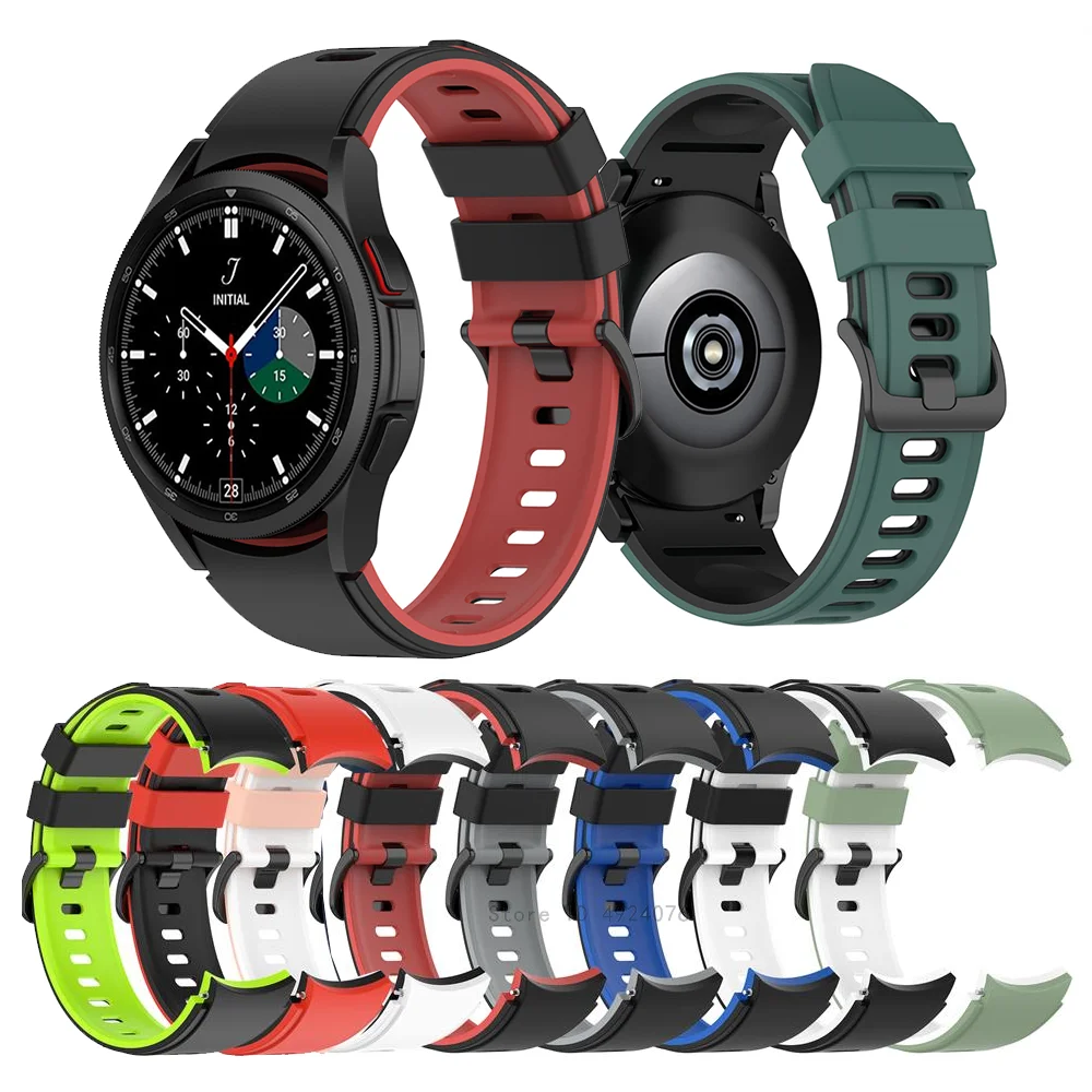 

Для Samsung Galaxy Watch 5/4 40 мм 44 мм силиконовый ремешок спортивный браслет для Galaxy Watch 4 Классический 46 мм/42 мм ремешок 5 Pro 45 мм