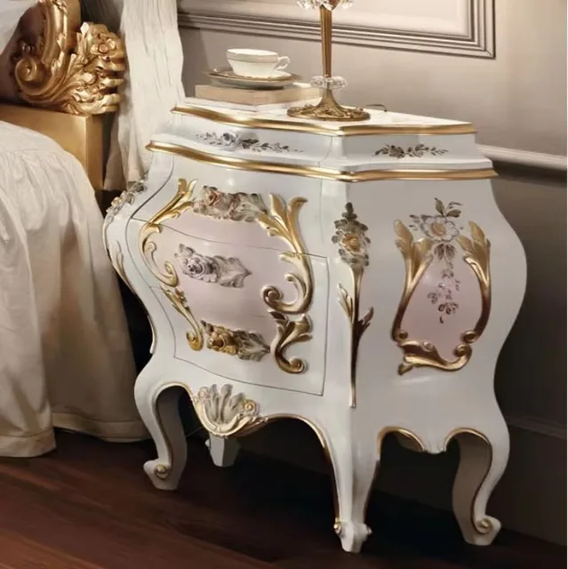 Hand carved solid wood king bedroom bed set modern design style 3 Hand carved solid wood king bedroom bed set modern design style 3