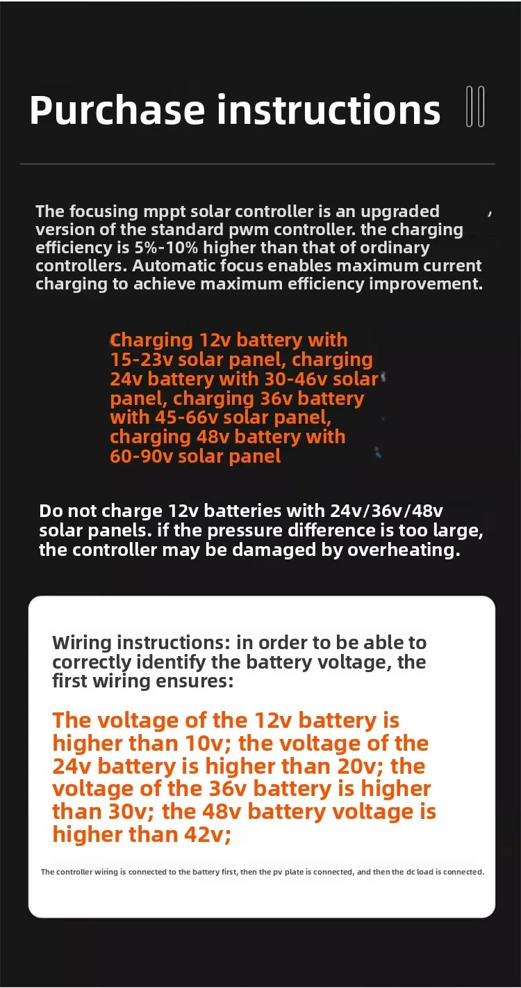 Front view of the MPPT controller