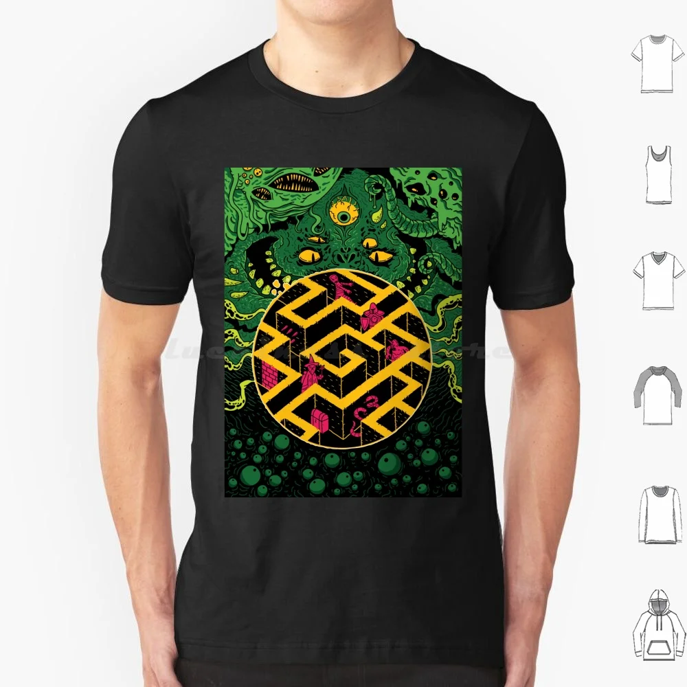 Eldritch T Shirt Big Size 100% Cotone Crawler Sword Maga Eldritch Dark Fantasy Fantasy Ttrpg Rpg Game Art Strano Colorfull