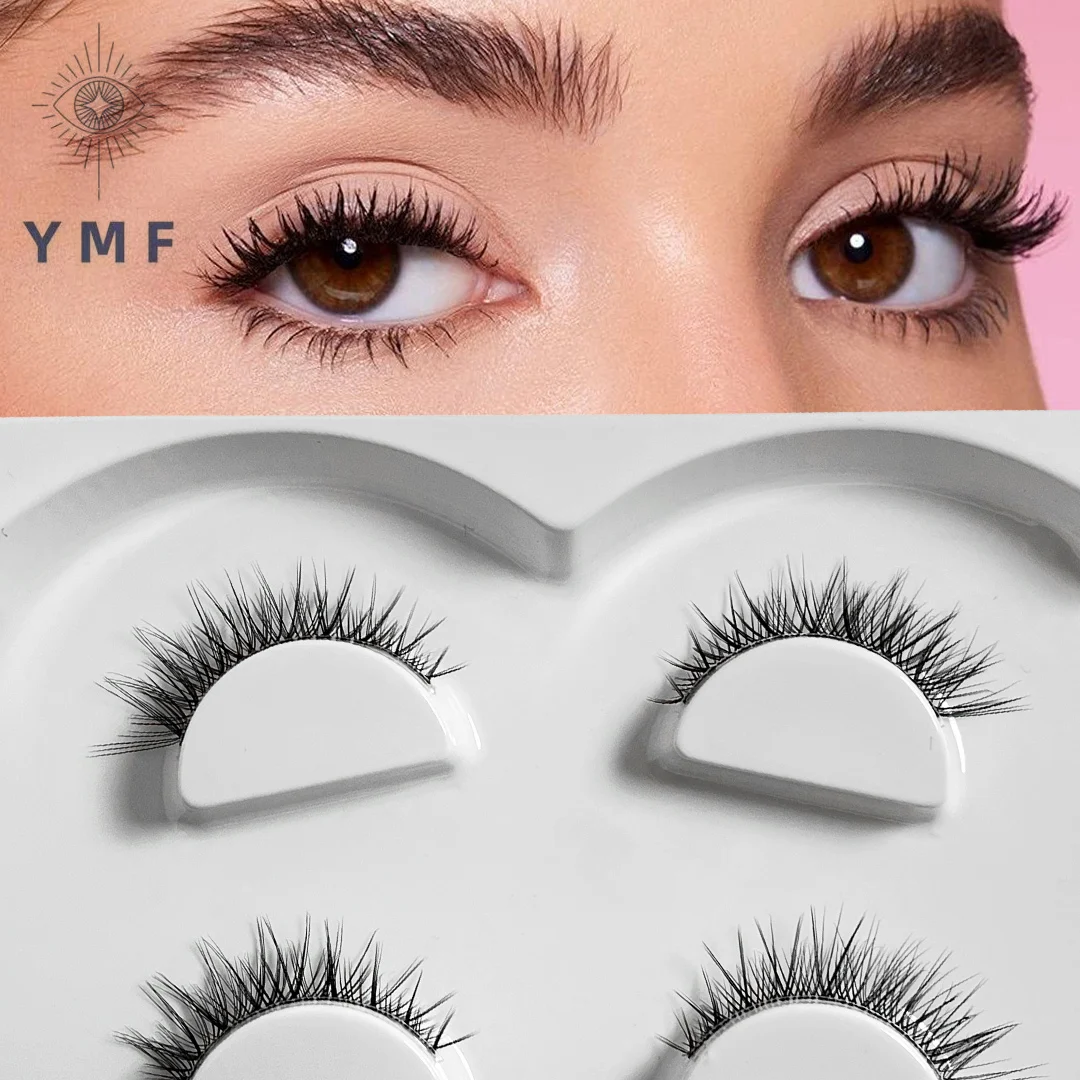Vendita Calda Cat Eye Lashes Ciglia Naturali Alato Fine Eye Ciglia Allungate Clear Band Lashes Extension Ciglia Manga Lashes