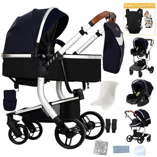 Poussette de bébé de luxe 3 en 1, voiture pour landau, poussette légère pour nouveau-nés, landau, siège auto pour bébé, buggy 1
