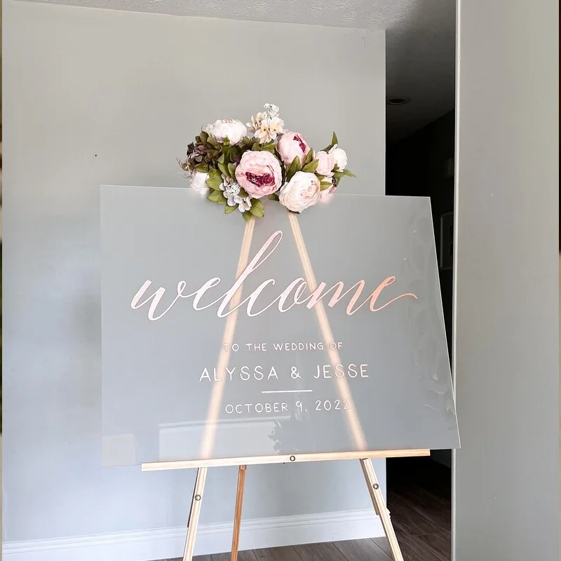 Frosted Acrylic Wedding Welcome Garden Backdrop Sign Wedding Decoration Sign Board Country accessories