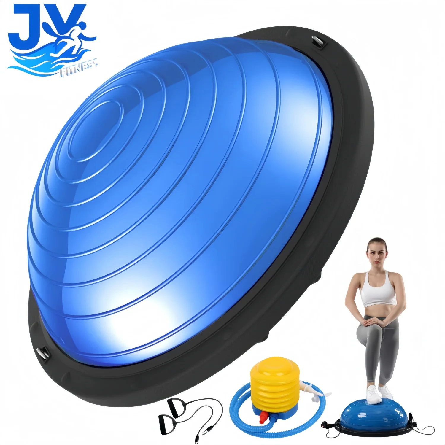 46cm High Quality Yoga Balance Ball Strong Half Home Gym Fitness Ball Explosion-Proof Pilates Fitball Wave Speed