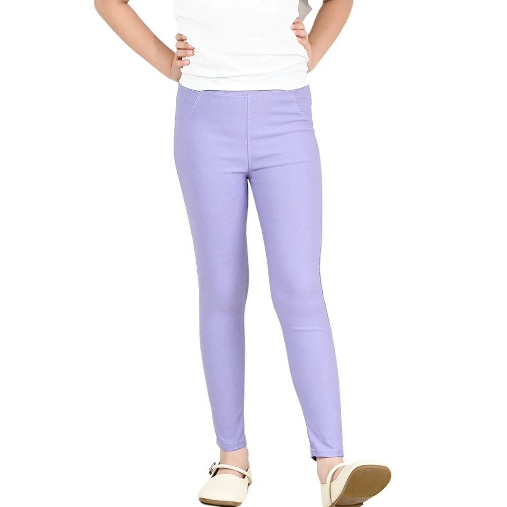 3-12Y الربيع الصيف الفتيات سروال شكل قلم رصاص الأطفال كاندي الألوان السراويل مرونة رقيقة الطفل طماق الاطفال سليم صالح تقليد الجينز