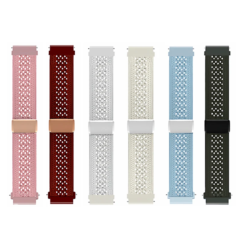 Breathable Nylon Fabric Bracelet Strap, 20mm/22mm