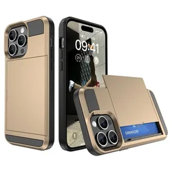 Custodia per telefono con portacarte e protezione a doppio strato