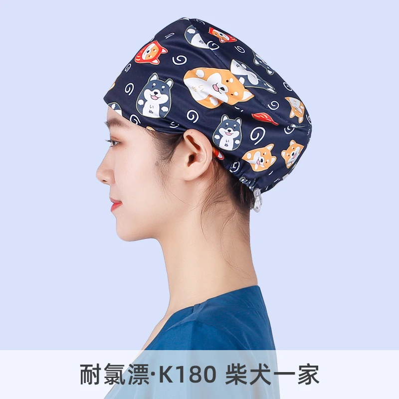 Silky Satin Scrub Cap Women Men Euro Medical Surgical Hat With Cordlock Adjustable Protect Hair Sleep Bonnet Dentist Nurse Caps