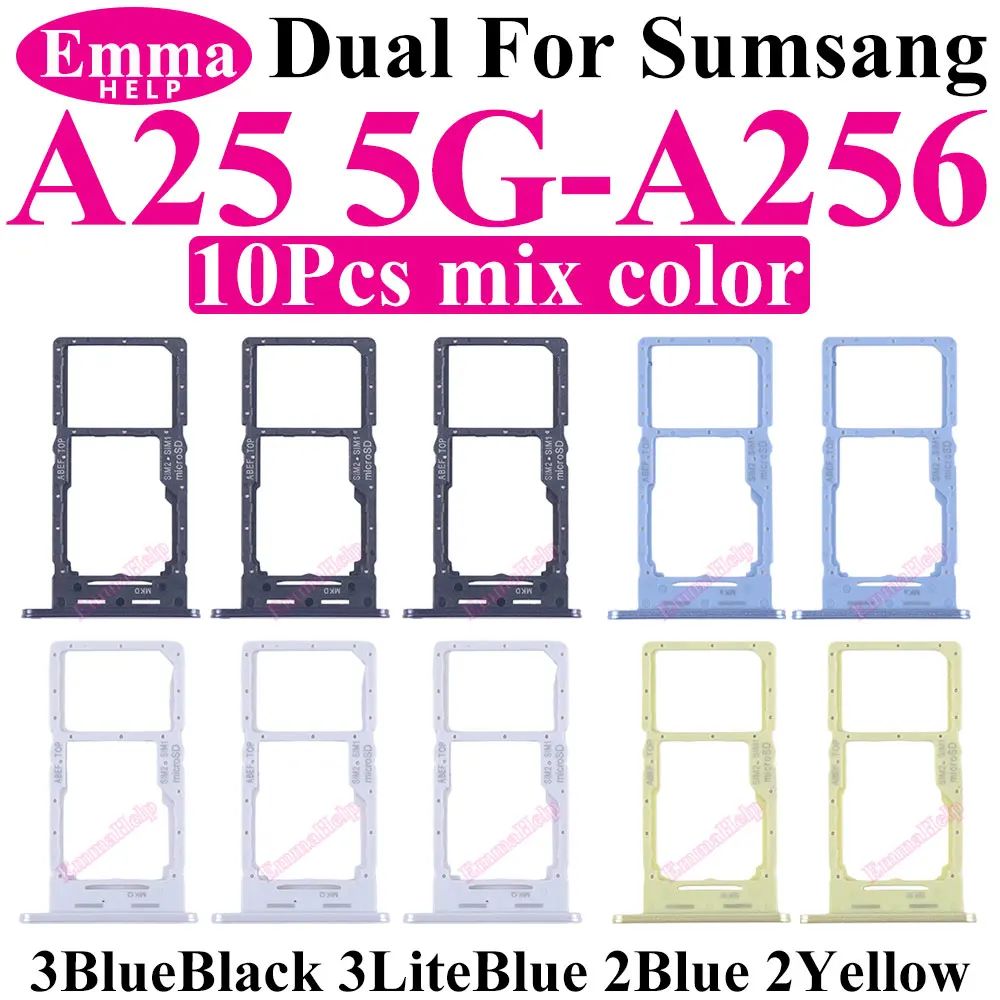 10-Pack Dual SIM and SD Card Holder Slots