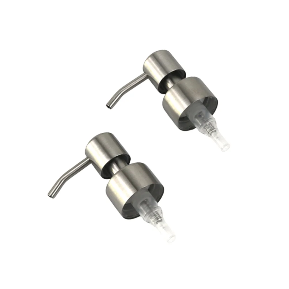 

2 Pcs Bottle Pump Press Head Stainless Steel Cream Heads Accessories Pumps Caps