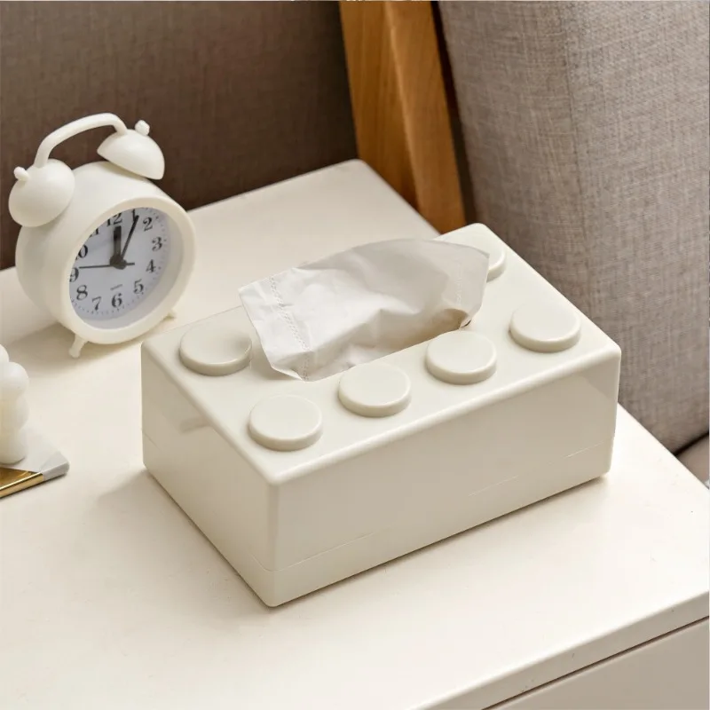 Building Blocks Tissue Box Creative Punch-free Wall-mounted Tissue Box Spring Paper Towel Holder Bathroom Waterproof Tissue Box 2