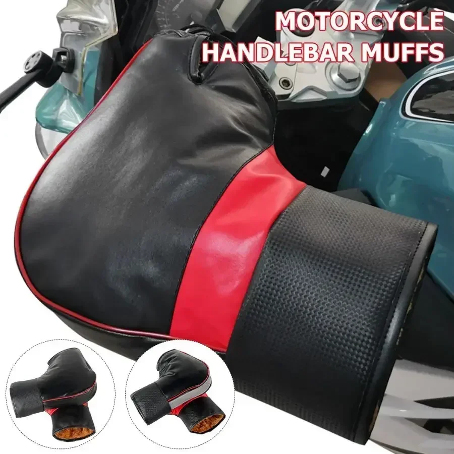 1Pair Motorcycle Winter Warmer Gloves Handlebar Muffs Protective Motorcycle Scooter Thick Warm Grip Handle Bar Muff Rainproof