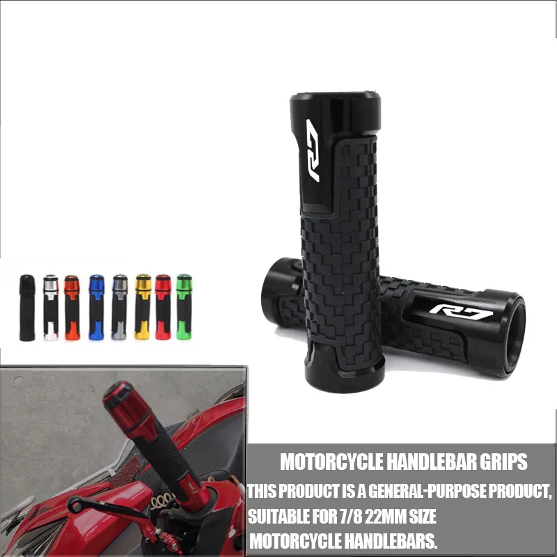 Universale 7/8 "22Mm Moto Alluminio Gomma Antiscivolo Manubrio Per Yamaha Yzf R7 2021 2022 Yzfr7 Yzf-R7 Manopole Manubrio