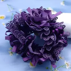 Floral Elastic Hair Scrunchies - Stylish Hair Accessories (A Deep Purple)