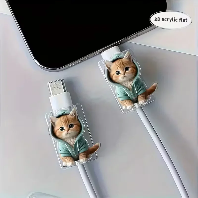 Cartoon Cat-Shaped Charging Cable Protectors