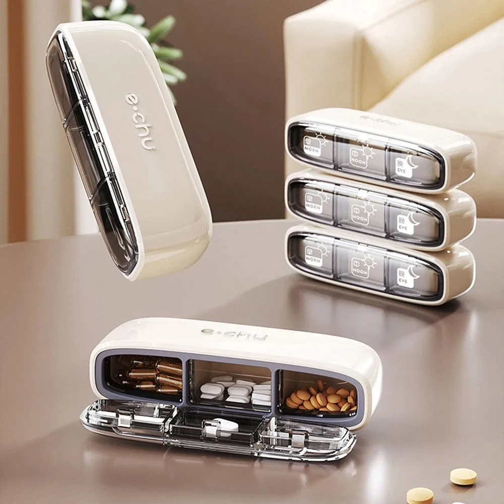 Pill Organizer 3 Times A Day Box Compartments Travel Holder for Vitamins Medicines Small Pocket Case pill organizer