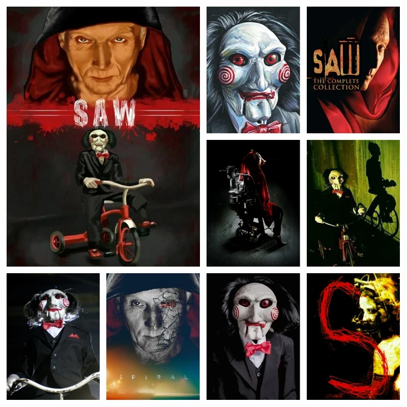 Classic Horror Film Saw Billy Puppet Diamond Ricamo Pittura 5D Trapani Completi Kit Punto Croce Arte Fatta A Mano Decorazioni Per La Casa