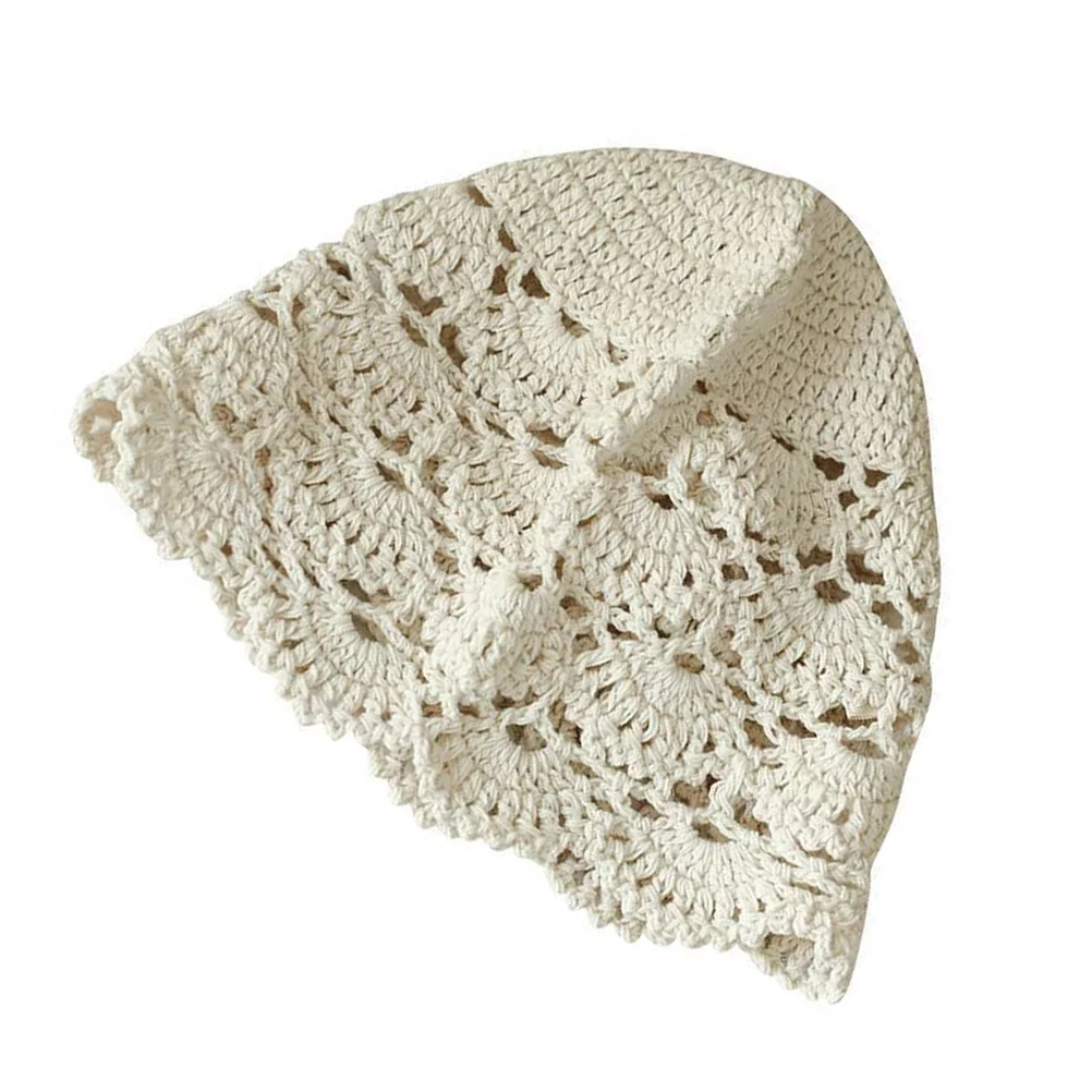 

Handmade Crocheted Lace Hat Vintage Turban Casual Cap Elegant Beanie for Women Girls