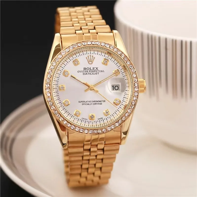 

Часы наручные кварцевые для мужчин и женщин, роскошные классические большие, с бриллиантами в ретро стиле