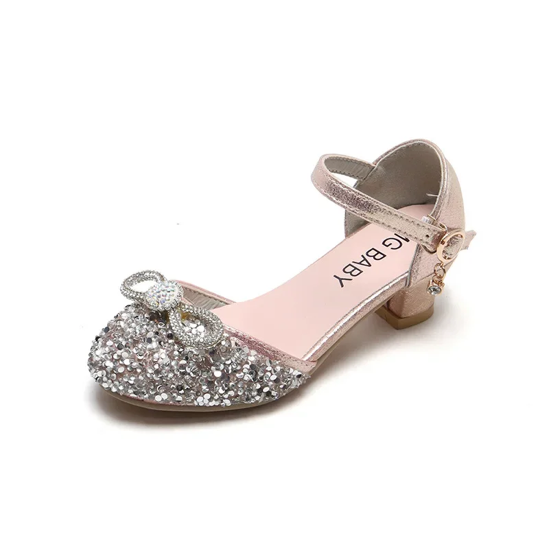 Girls High Heels Summer Sandals For Kids Party Wedding Evening Dress