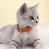 Soft PU Leather Cat Collar With Bell Safety Anti suffocating Collars For Cats Kitten Pet Puppy Necklace Adjustable XS S Red 5