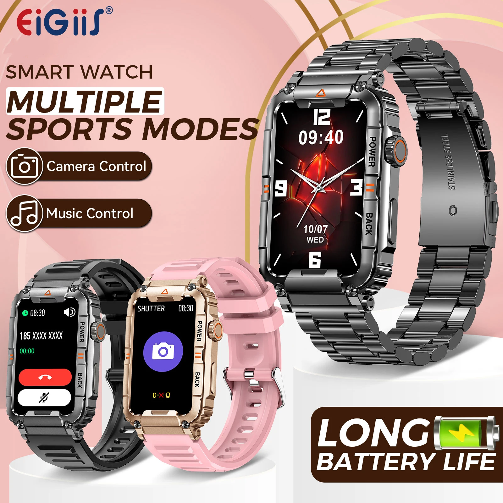 EIGIIS militar 2025 reloj inteligente más de 100 modos deportivos