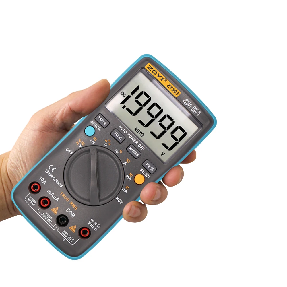 ZOYI Digital Multimeter 19999 High precision True RMS Auto Range Ammeter Voltmeter Smart Capacitor Temperature NCV Ohm Hz Tester 5
