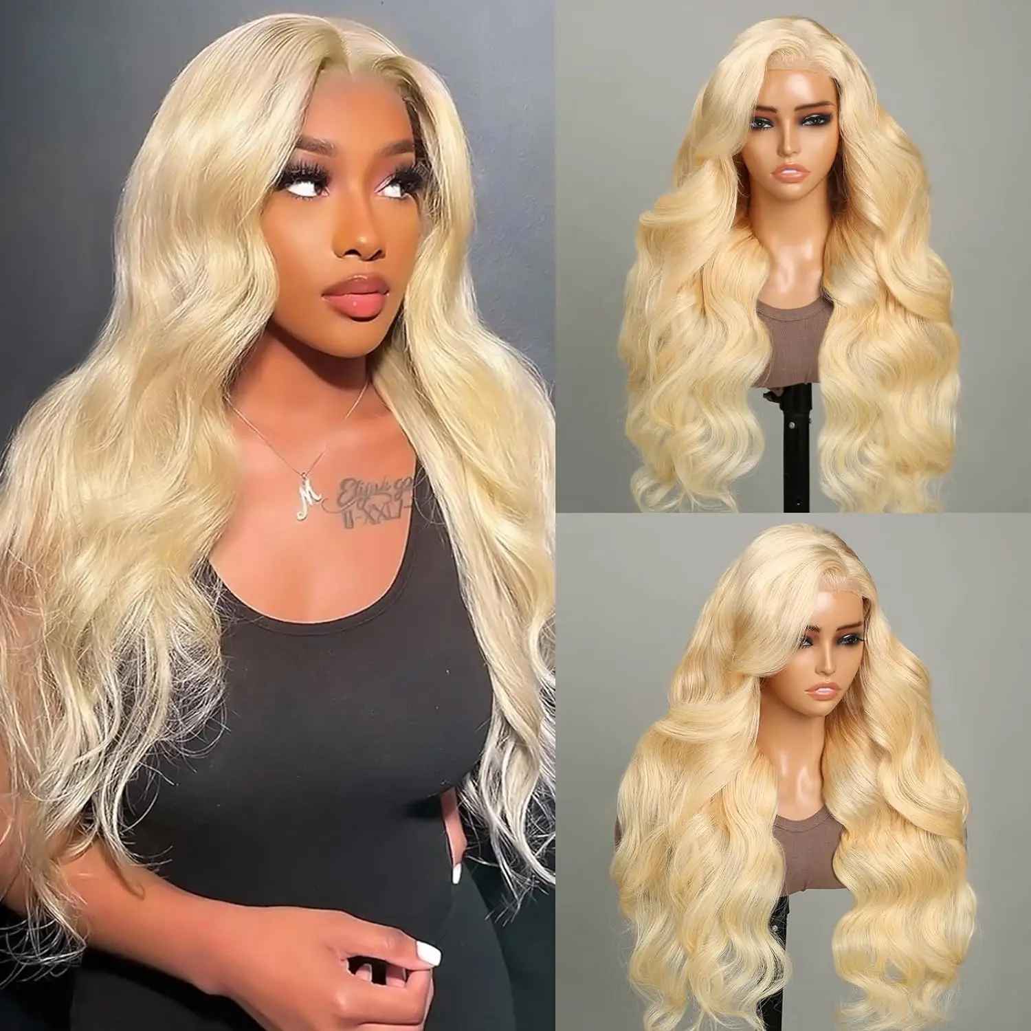 

Brazilian 30 42 inches Body Wave 613 Honey Blonde HD Transparent Lace Front Human Hair Wigs 13x6 Lace Frontal Wig Glueless Wig