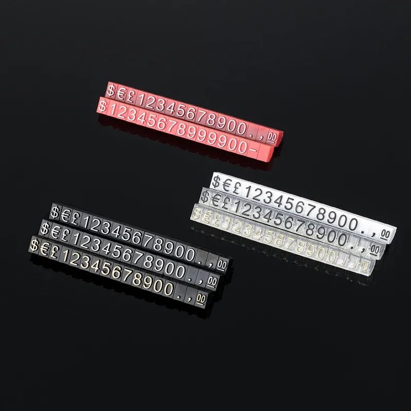 

10 Strips Jewelry Price Cubes Tag Display Adjustable Mini Number Pricing Blocks Jewelry Necklace Ring Price Label Sign Holder