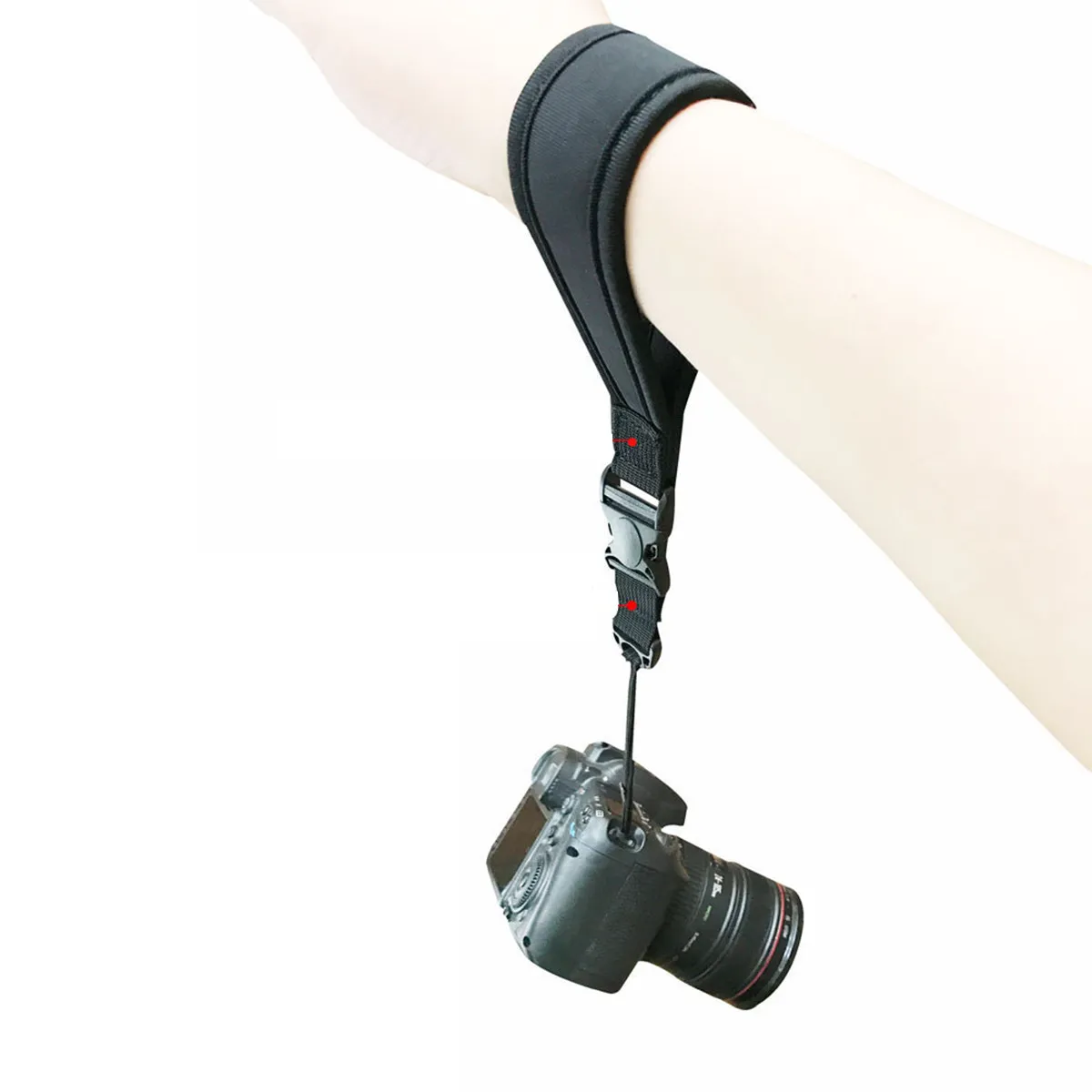카메라 손목 스트랩 편안하고 내구성이 뛰어난 미끄럼 방지 조절 가능한 DSLR 미러리스 필름 카메라용 보안 슬라이드 카메라 손목 스트랩