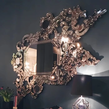 Organic Mirror Wall Decor Home Handicraft Mirrors for Room Miroir Decoration At Home Decorations Item Hand Mirror Portable Lamp