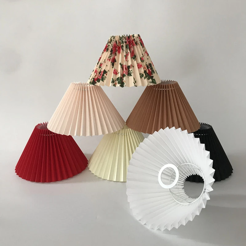 

New Pleats Lampshade Vintage Fold 28cm Fabric Lampshade Table Lamp Accessories for Table Lamp Standing Floor Lamps E27