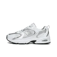 New Balance NB 530 Mesh, chaussures de course basses respirantes en cuir synthétique unisexe argent blanc MR530AD 1