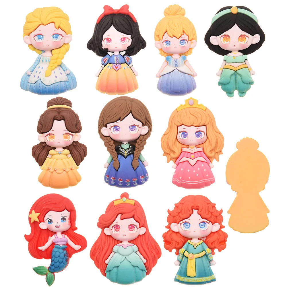 

80PCS 2.2inch Cartoon Princess Resin Hair Accessories Hair Clips Hair Bows Hairclip Barrette for Girls Bow Center DIY Supplies