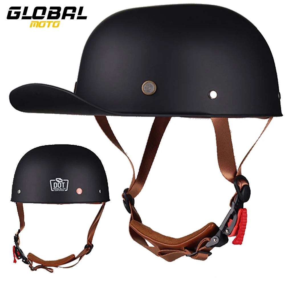 Casco Moto Motocross Scooter Outside Riding Casco Retro Moto Berretto Da Baseball Fashion Street Vintage Half Face For Men Biker