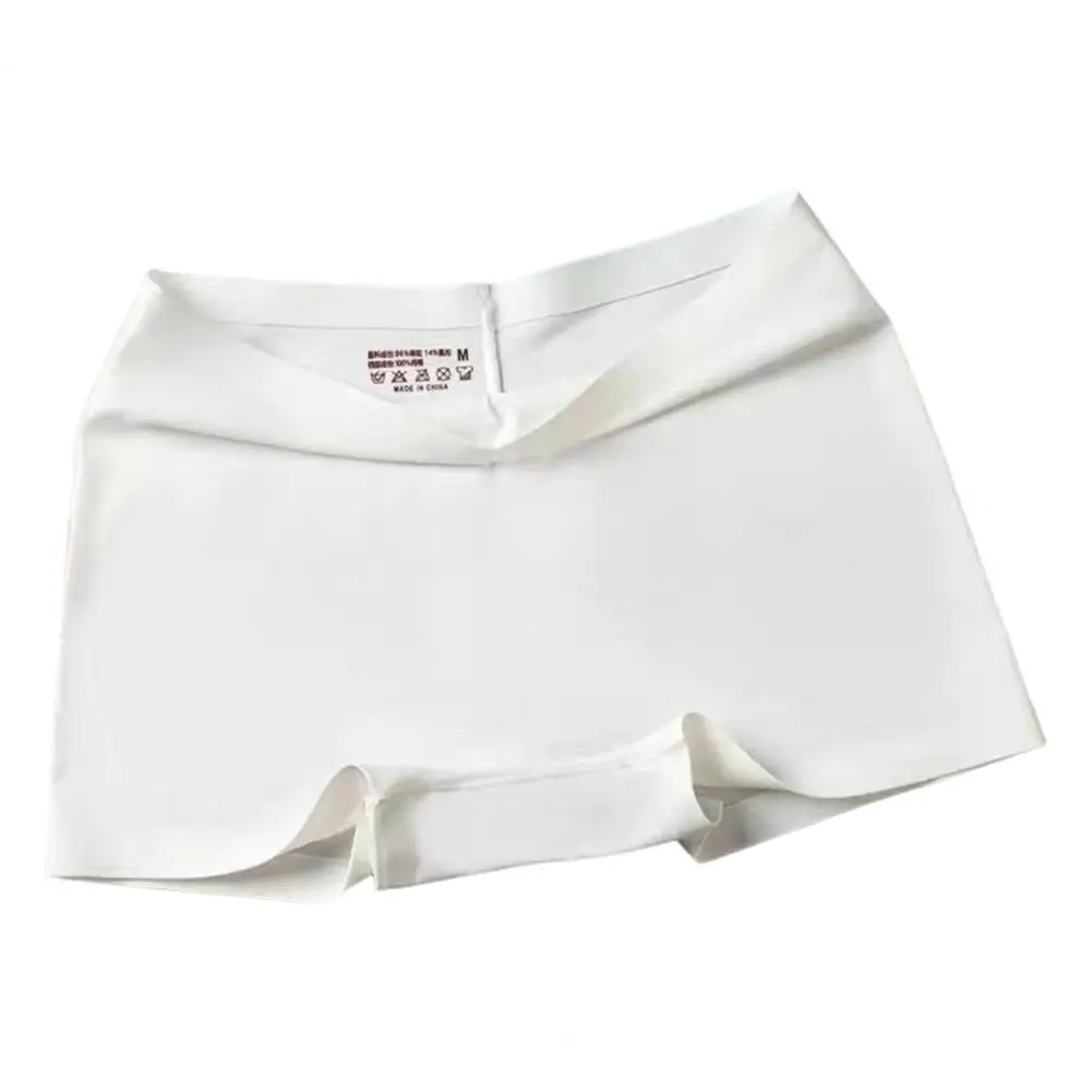Women Safety Pants High Elasticity Solid Color Ice Silk Seamless Anti-exposure Mid Waist Quick Dry Mini Skirt Inner Shorts Yoga