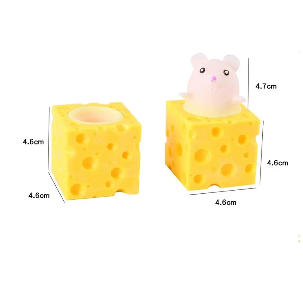 New PVC Cheese Mouse Decompression toy Stress Relief Squeeze Squeeze Toy Pop Up Funny Anti Stress Toy children 6