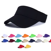 Summer Sun Hats Men Women Cotton Adjustable Visor UV Protection Top Empty Solid Sport Tennis Golf Running Sunscreen Baseball Cap 1