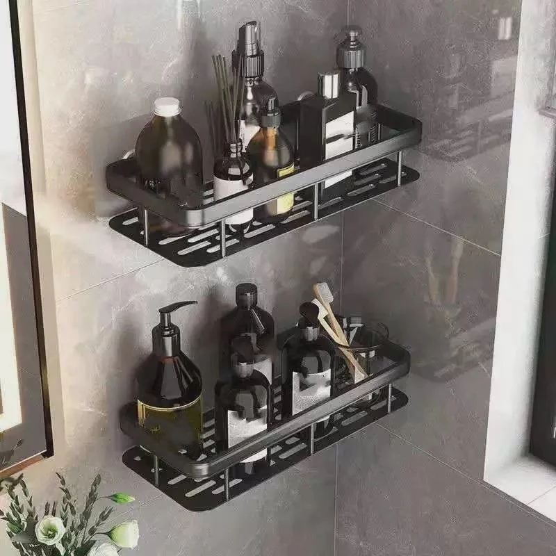 Wall-Mounted Wall Metal Shelf Narrow Wall Washing Thickeneded Bathroom Suction Cup Punch-Free Wall Toilet Toilet 5
