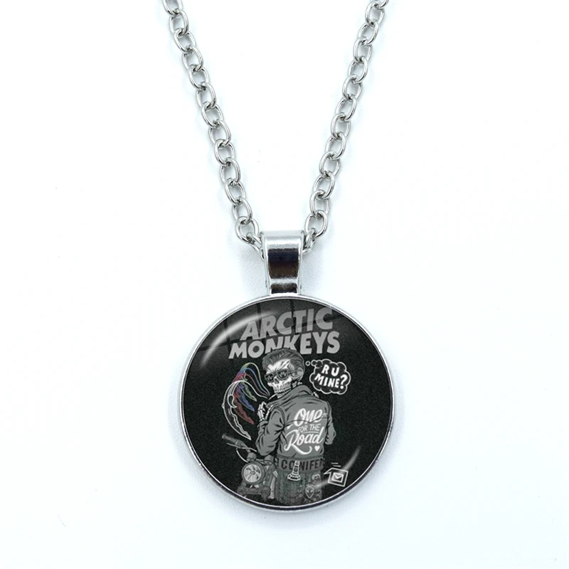 Fashion Creative Design Cartoon Arctic Monkeys Necklace Glass Cabochon Pendant Fashion Statement Crystal Necklace Wholesale 4