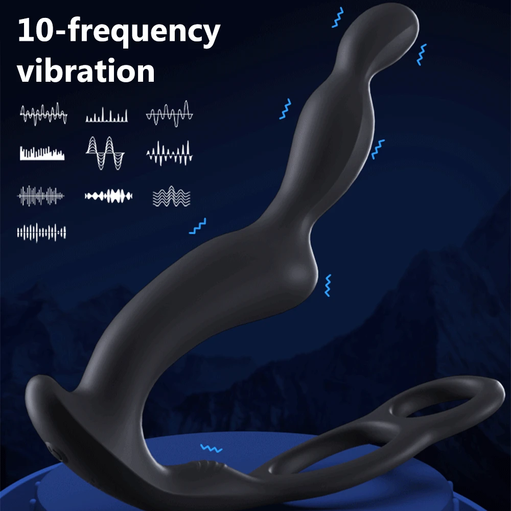 10 Speeds Vibrating Anal Plug Sex Toys Vibrator Male Masturbation Prostate Massage Penis Ring Wireless Remote Control Adult — view 2