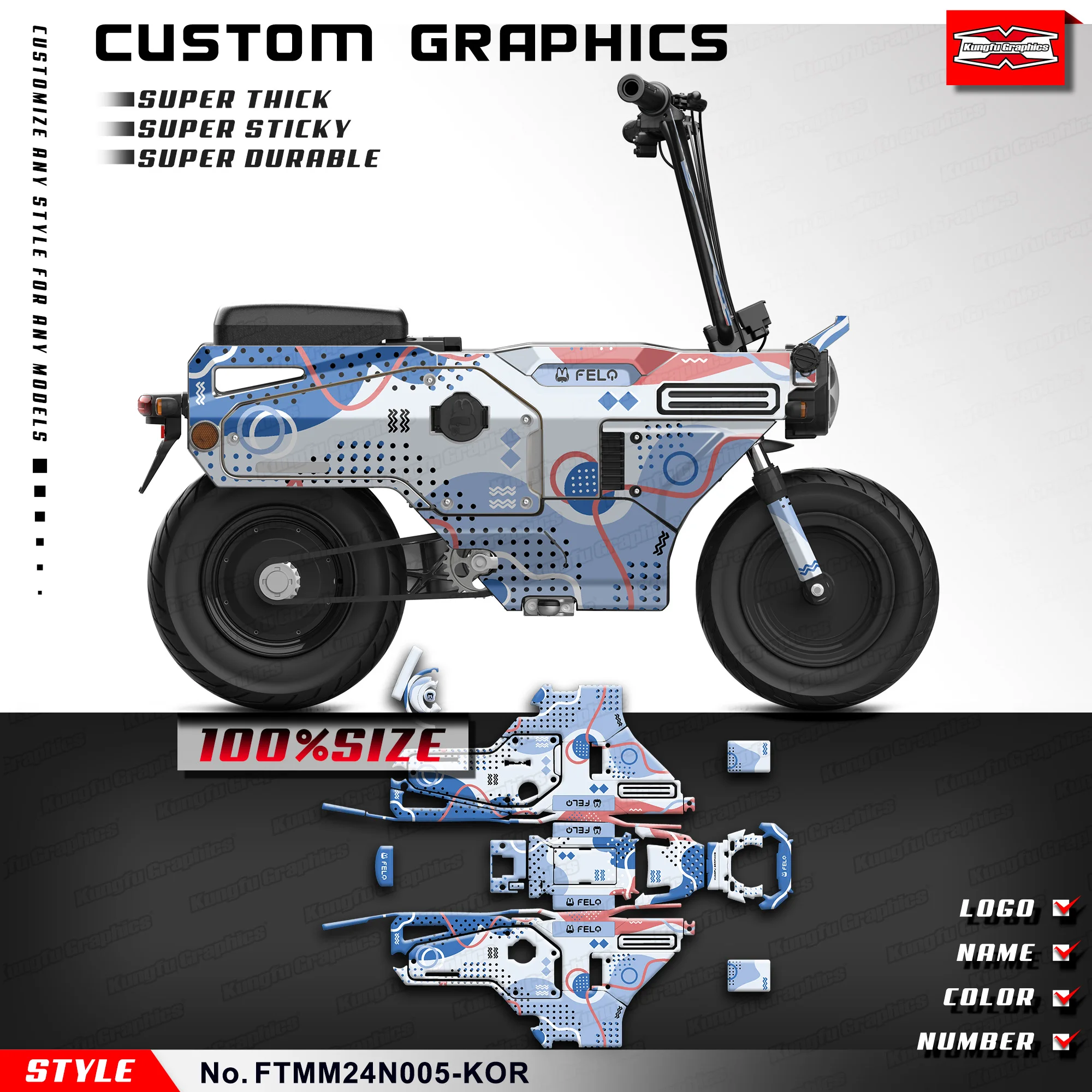 KUNGFU GRAPHICS Autocollant Adhésif Laminé Résistant aux UV pour FELO ...